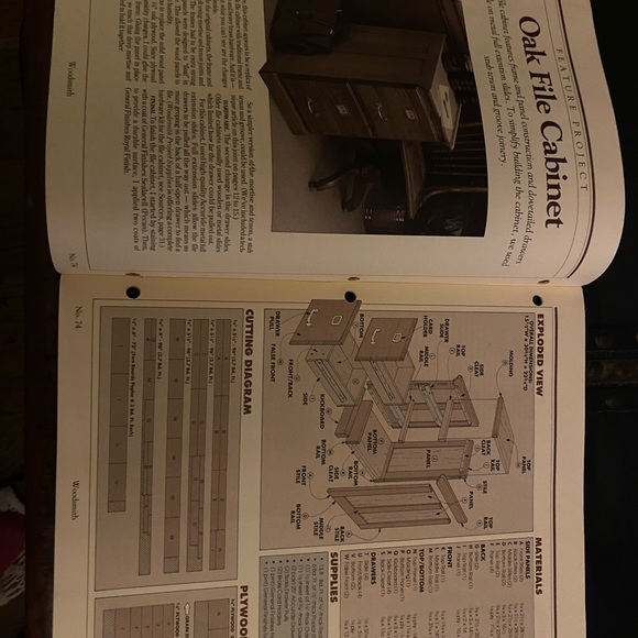 🎉5/$10🎉 Woodsmith magazine number 74 April 1991 traditional oak file cabinet - Picture 3 of 8